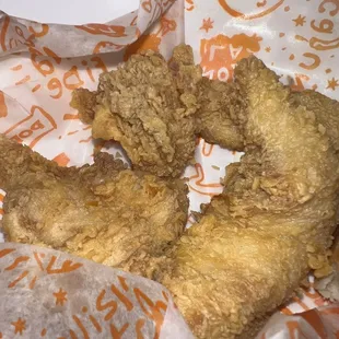 Tenders are crispy and hot