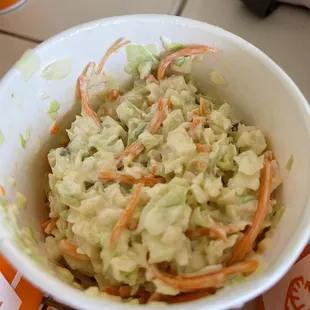 a bowl of coleslaw