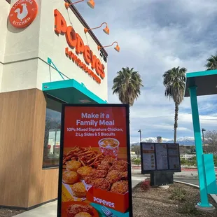 Popeye&apos;s - now open. But check out the snow-capped mountains!!