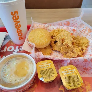 3 piece chicken tender combination. $14