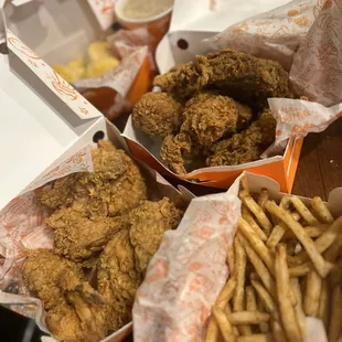 fried chicken and french fries