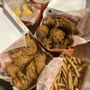 fried chicken and french fries