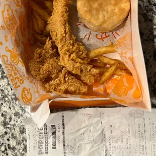 a fried chicken sandwich and french fries