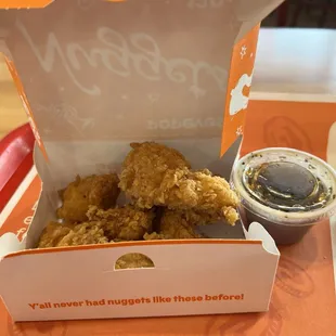 Chicken nuggets plus honey lemon sauce