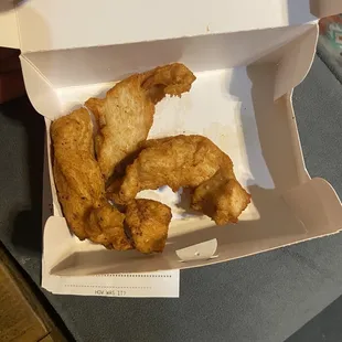 I&apos;m not sure. Supposed to be chicken tenders (3 piece)