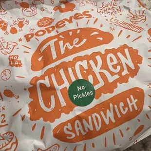 a chicken sandwich bag