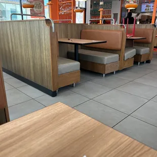 All tables had stuff on it and crumbs not wiped down at all.