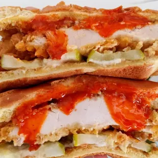 a close up of a sandwich