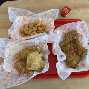 chicken wings and fried chicken, food