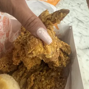 But this wing is super small. I got one piece normal and two super under sized