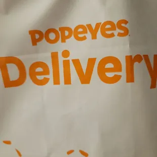 Popeyes delivery bag