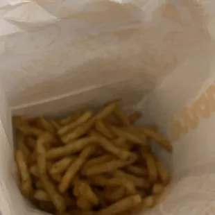 Fries served in a bag