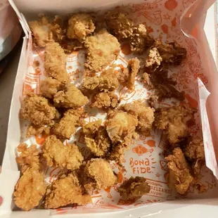 24Pc Nuggets surprisingly small, kind of an end of the bag, no one cares, UNCOOKED chicken nuggets.