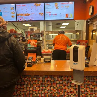 a woman ordering food