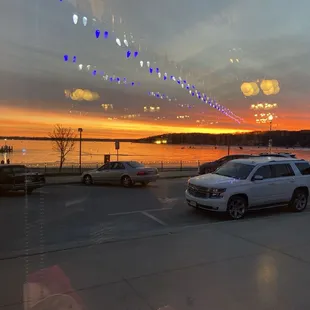 A perfect sunset during dinner