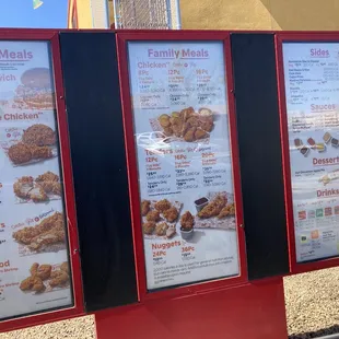 a menu for a fast food restaurant