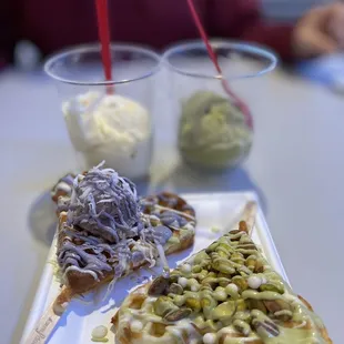 a variety of toppings