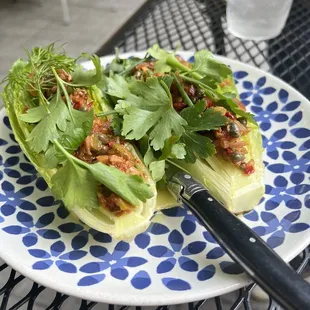 baby romaine gherkins, anchovy, aioli