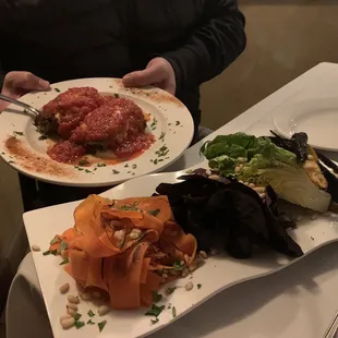 Eggplant Rollatini and roasted carrot salad