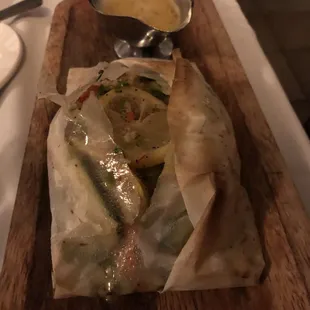 Salmon in parchment paper