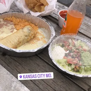 Lunch beef chimichanga