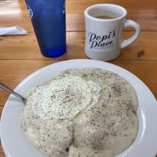 1/2 order Biscuits and gravy and awesome coffee