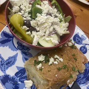 Spinach &amp; greek salad.. so good