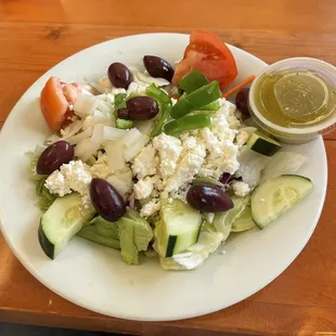 The Greek side salad is a thing of beauty!! And so good!! Thank you, Gena!