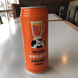 a can on a table