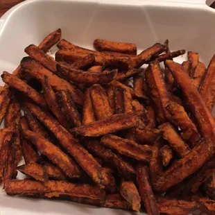a tray of sweet potato fries