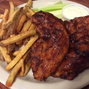 chicken wings and fried chicken, food