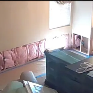 Show rolled insulation when the house originally came with blown in insulation.