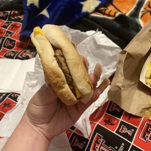 Little bacon and cheese popa burger