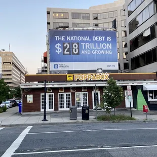 a billboard advertising the national debt is $ 2 billion