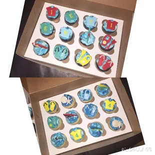 My son's bday cupcakes