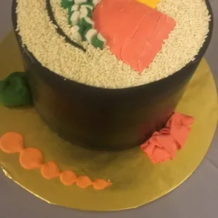 This is the cutest sushi inspired grooms cake!