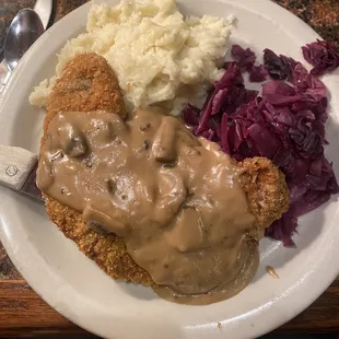 German Jaeger Schnitzel Dinner