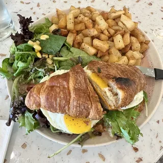 Croissant Avocado and Ham Sandwich