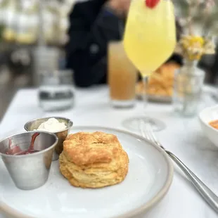 Fresh biscuit and jam