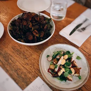 Fried Brussels sprouts / $12 + Grilled octopus / $18