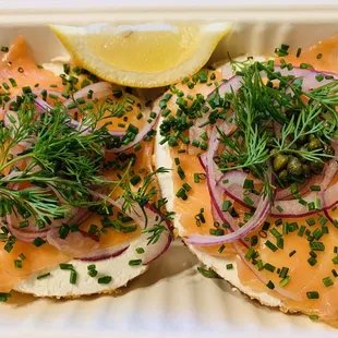 Onion Lox Bagel