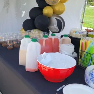 DIY, self-serve boba station with our party size pitchers.