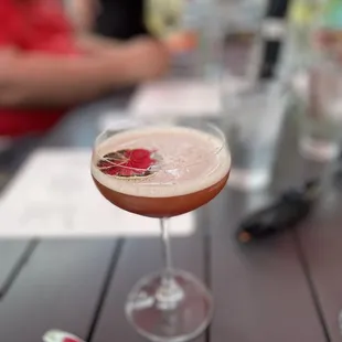 Ruby slippers (and check out the little Slipper!): tangueray, Benedictine, cherry heering, dry curaçao, pineapple juice and grenadine