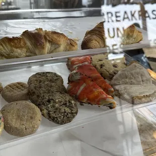 Fresh baked cookies, scone, croissants.