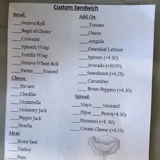 Custom Sandwich Lunch