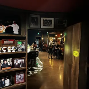 lobby entrance through the bookshelf