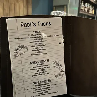 Food menu...tapas vibes