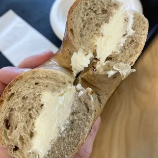 Cinnamon raisin with plain cream cheese