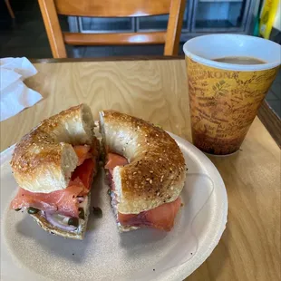 My $19 bagel and small coffee.