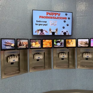 a variety of frozen yogurts